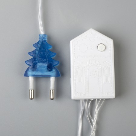 Garland "thread" 5 m, IP20, transparent thread, 50 LED, glow blue, 8 modes, 220 V-3