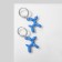 Earrings "Dogs" toy, blue color in silver