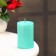 Candle-cylinder with faces, 5x7.5 cm, tiffany, metallic, 6 hours