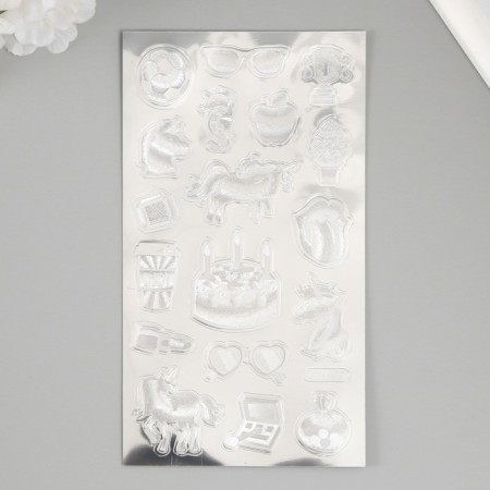 Plastic sticker "Unicorns and magic" mix 22x10 cm-9