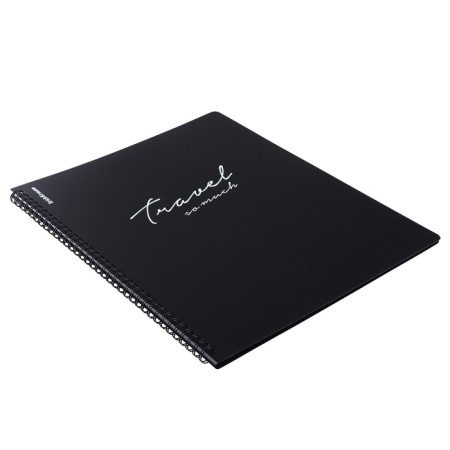 Folder 20 inserts on spirals, A4, 600 μm, Erichkrause "Classic Words", texture "Sand", Black, mix-5