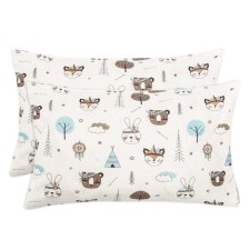 A set of pillowcases, size 40x60 cm, print, Indians, white color - 2 pcs.
