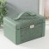 Casket to the leatherette for decorating the chest "Green" combined 23.5x16.5x14.5 cm