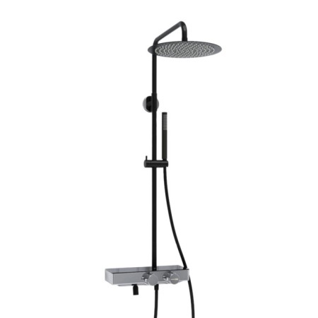 The shower system Wasserkraft A114.160.217.cb Thermo, tropical shower, thermostat, black/chrome 101151