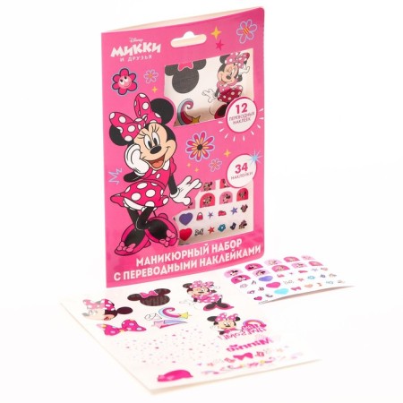 Manicure set with translation stickers "Minnie Mouse"-3
