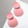 Earrings Metal "Lady" circles, duo, pink color