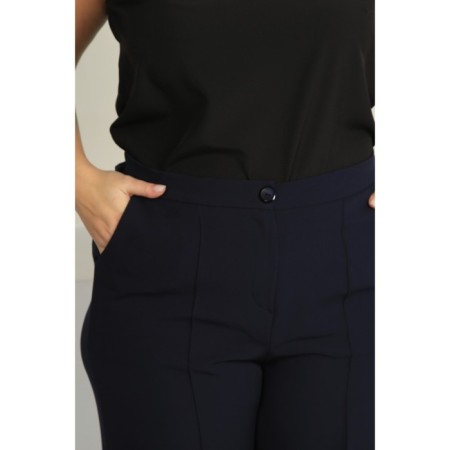 Female trousers, size 48, blue color-5