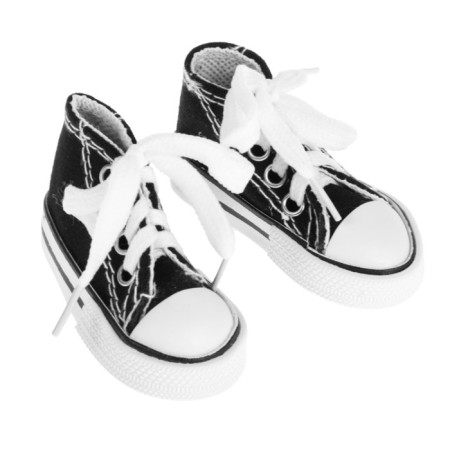 Doll sneakers, sole length 7.5 cm, black color