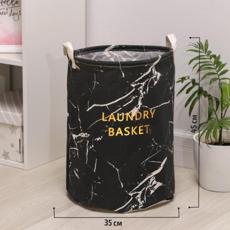 Basket Besnaya textile shares "Marble", 35 × 45 cm, black color-1