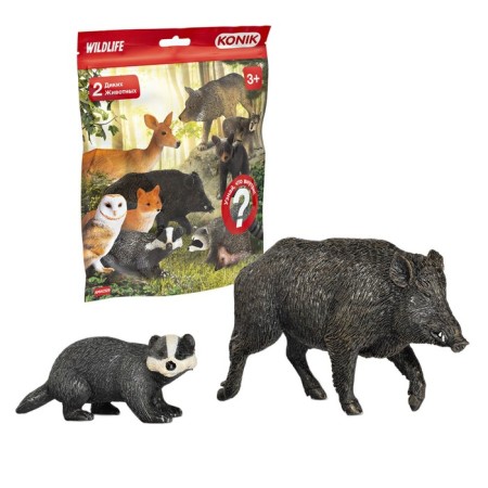 Set of figures Konik "Forest animals", 2 pcs, mix-1
