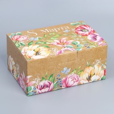 Box Gift team, packaging, “Happy Women's Day”, March 8, 22 x 15 x 10 cm