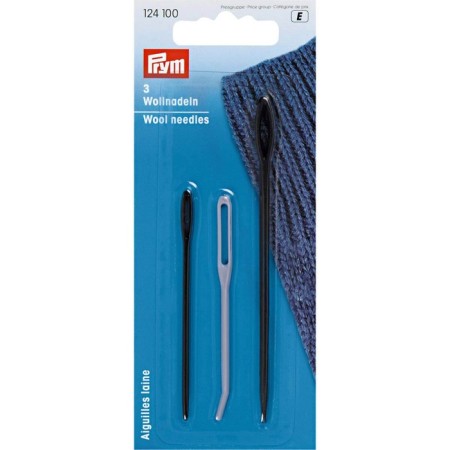 Needles for wool, plastic, 3 pcs. in assortment