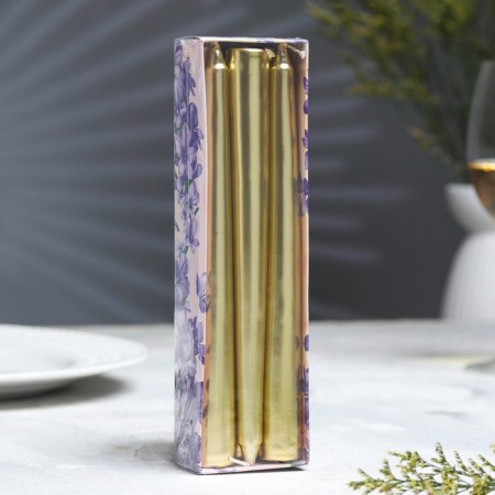 A set of antique candles, 1.9x 20 cm, 6 pieces, gold metallic-2
