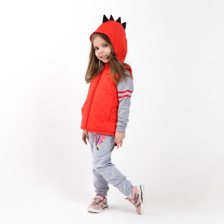 Children's vest, red color, height 98-104 cm-3
