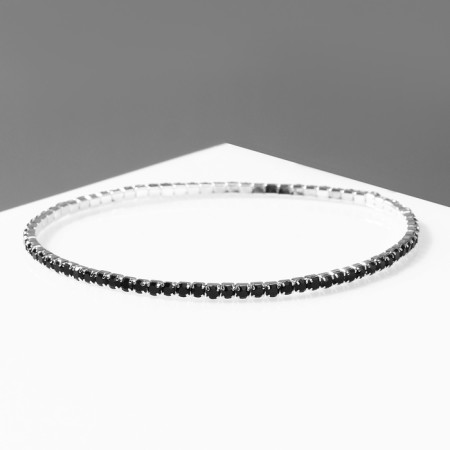 Bracelet "ice" 1 row, gray color in silver, 7 cm-3