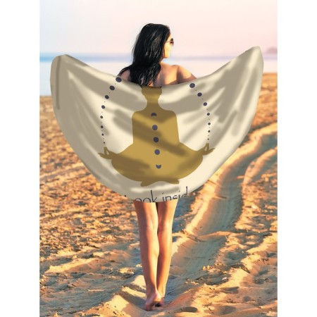 Pareo and beach rug "Meditation and the inner world", d = 150 cm