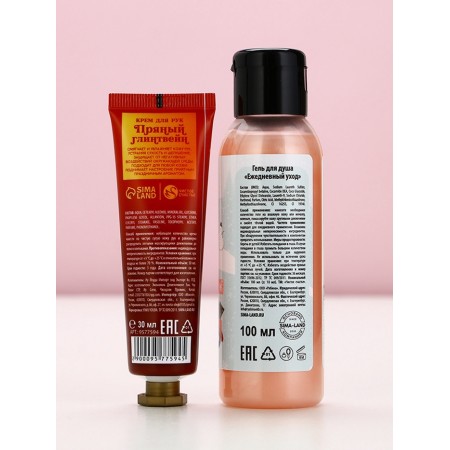 Pure happiness set of "Happy holidays", shower gel and hand cream, Gllywin-4
