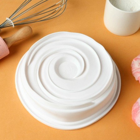 Form for baking and mousse desserts Konfinetta "Croilus", silicone, 20 × 5 cm, white color-6