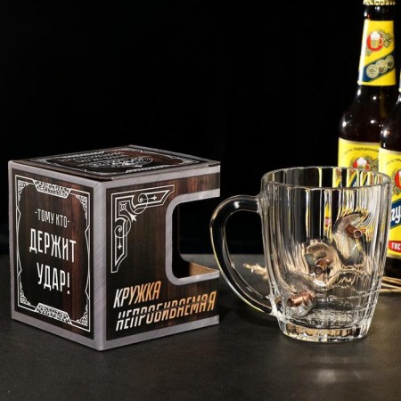 Mug "impenetrable", 3 bullets, for beer, 500 ml-4