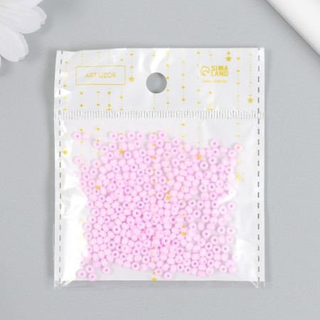 Glass 8/0 "Marshmallow. Matte. Lilac powder" 10 g-3