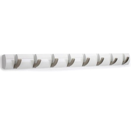 Horizontal Flip wall hanger, 8 hooks, white-2