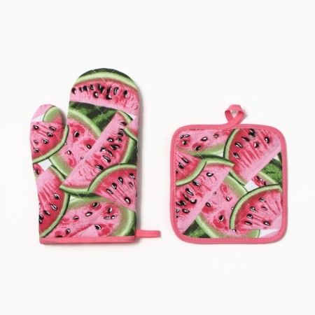 Kitchen set 2 pr. Dilyana watermelon Gembat 17*17cm, mittens-spot 26*16cm, 100%HL-2