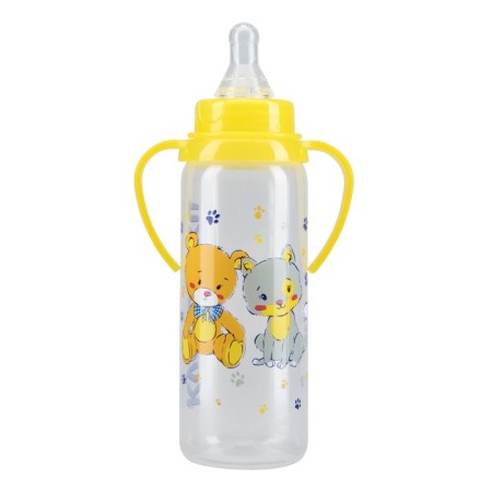 A bottle for feeding with handles, 250 ml, from 6 months., Mix color-1