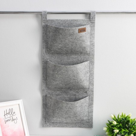 Organizer for storing the suspended Classic, 3 pockets, 31 × 67 cm, color gray mix-1
