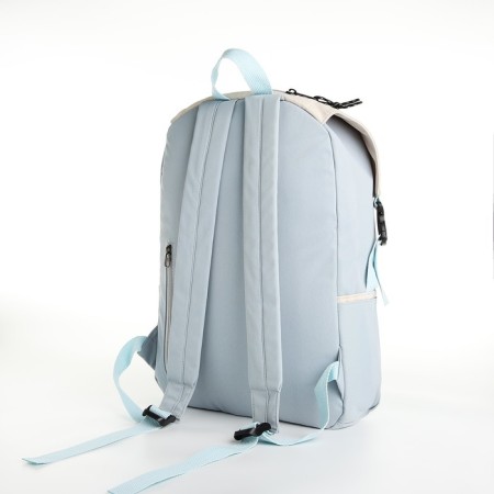 Young backpack from textiles on lightning, 5 pockets, blue color-3