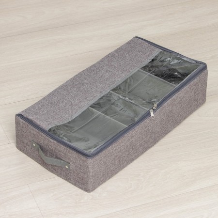 Shoe storage box "Ron", 58 × 30 × 15 cm, gray color-3