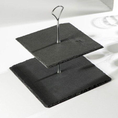 Slantsy dish Magistro Valley, 2-tier, 25/20 × 28 cm-1