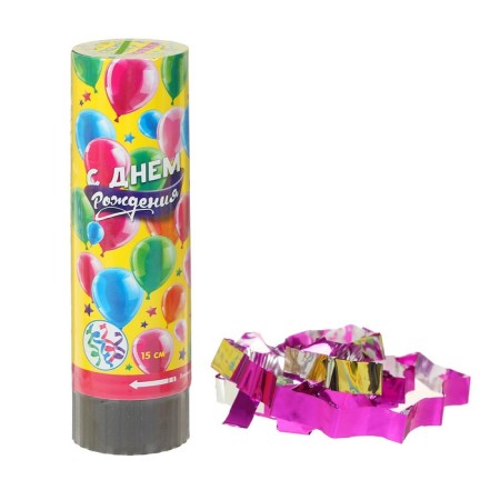 Spring Tovornoye clap “Happy Birthday”, balls, confetti, foil, 15 cm-1