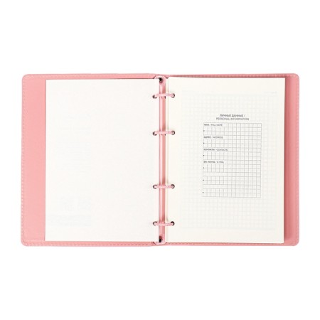 Notebook A5+ 120l Escalada, soft region, leather claim, kr bl 70 g/m2, pink-5