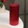 Candle "Relief", 7 × 15cm, red metallic
