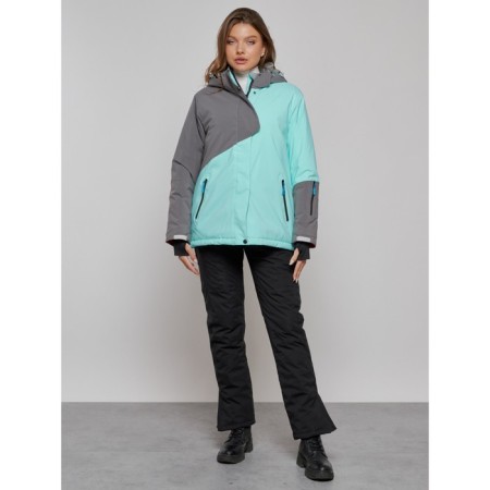 Ski jacket women's winter, size 58, turquoise color-15