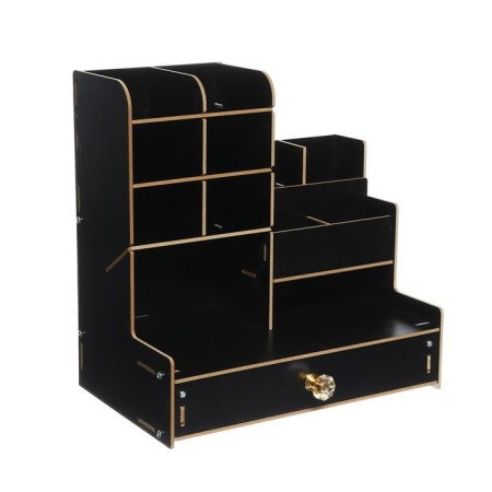 Organizer - Table Devente stand. Elrix 24.5 x 15 x 25.5 cm, MDF, black, cardboard box-2