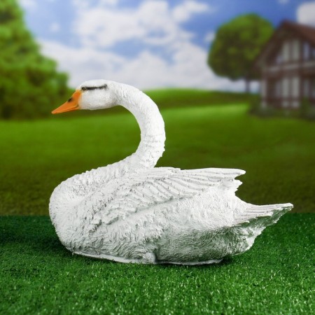 Garden figure "Swan floats" 26x46cm-2