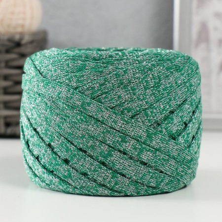 Knitted yarn "Ribbon" with Lurers 85m/170 ± 5 g (nephritis, lurex: silver)