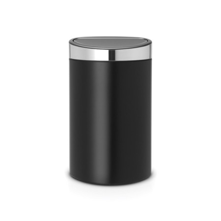 Garbage bucket Brabantia Touch Bin New, Black matte color, 40 l