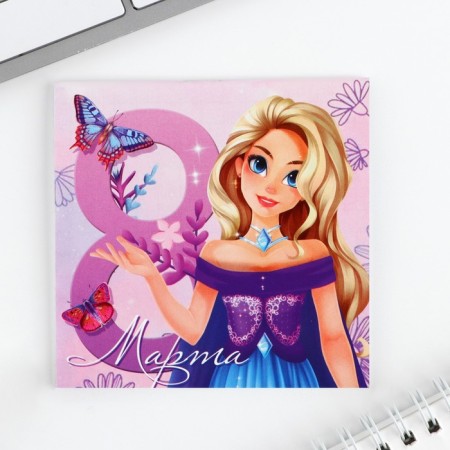Notepad 10x10 cm, 16 liters of "princesses" mix-10