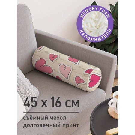 Pillow Bellard "Abundance of hearts, decorative, size 16x45 cm
