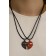 Kulons on the lace "Uenubles" Love, two halves, black-red color, 42 cm