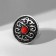 Ring of the "ethnic" patterned circle, red color in black silver, dimensionless