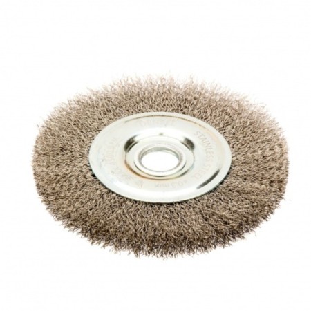 Denzel Ushm brush, 150 mm, landing 22.2 mm, flat, twisted stainless wire 0.3 mm