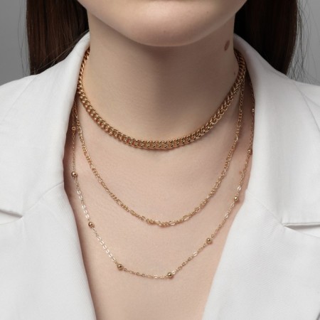 Pendant "chain" medallion and sphere, color gold, 50 cm-2