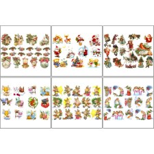 Set of decoupage cards 6 pcs 