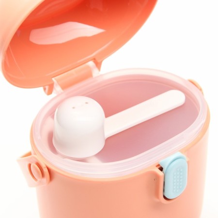 Container for storage of baby food 450 ml., With a spoon, color peach-3