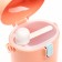 Container for storage of baby food 450 ml., With a spoon, color peach