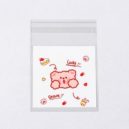 BOPP package with sticky tape, "Korean style", 7*7+3cm mix-2