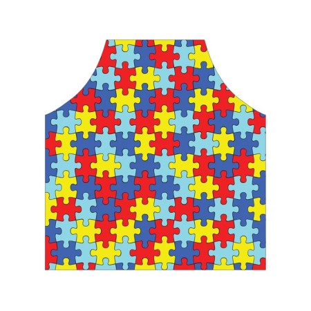 Apron kitchen with a photo print "Color Puzzles", adjustable, size OS-2